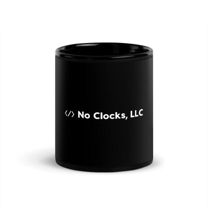 No Clocks Black Glossy Mug