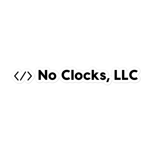 No Clocks Branded Sticker
